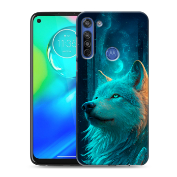 Силиконовый чехол на Motorola Moto G8 с принтом бабочки саккура