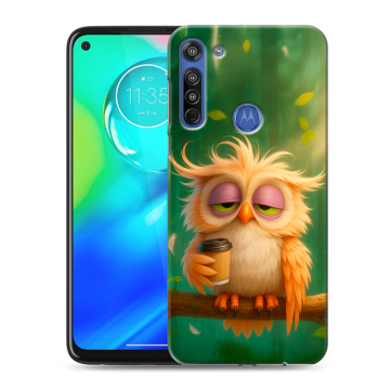 Силиконовый чехол на Motorola Moto G8 с принтом сова