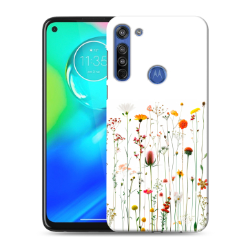 Силиконовый чехол на Motorola Moto G8 с принтом цветы