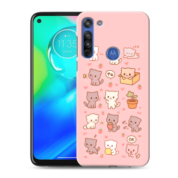 Силиконовый чехол на Motorola Moto G8 с принтом Hello Kitty Хелоу Кити