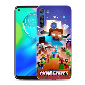 Силиконовый чехол на Motorola Moto G8 с принтом Майнкрафт Minecraft Силиконовый чехол на Motorola Moto G8 с принтом Майнкрафт Minecraft