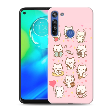 Силиконовый чехол на Motorola Moto G8 с принтом Hello Kitty Хелоу Кити
