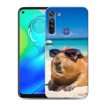 Силиконовый чехол на Motorola Moto G8 с принтом Капибара