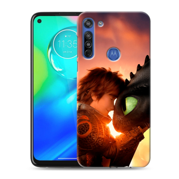 Силиконовый чехол на Motorola Moto G8 с принтом Как приручить дракона