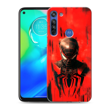 Силиконовый чехол на Motorola Moto G8 с принтом человек паук spiderman