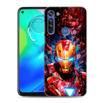 Силиконовый чехол на Motorola Moto G8 с принтом Железный человек Ironman