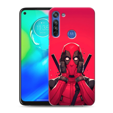 Силиконовый чехол на Motorola Moto G8 с принтом Дедпул Deadpool
