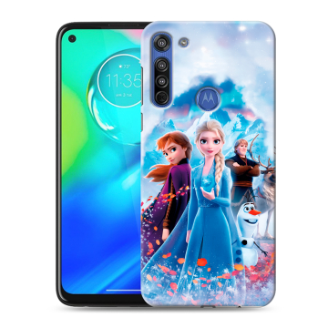 Силиконовый чехол на Motorola Moto G8 с принтом Холодное сердце Frozen