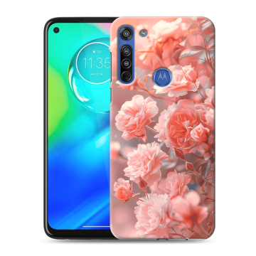 Силиконовый чехол на Motorola Moto G8 с принтом Розы цветы