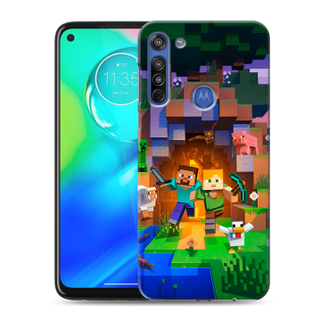 Силиконовый чехол на Motorola Moto G8 с принтом Майнкрафт Minecraft Силиконовый чехол на Motorola Moto G8 с принтом Майнкрафт Minecraft