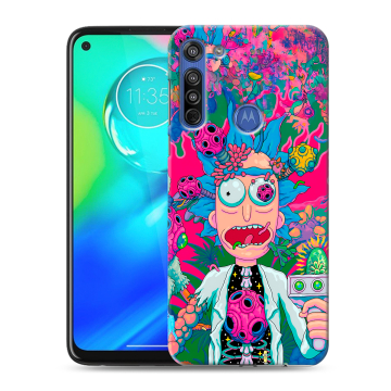Силиконовый чехол на Motorola Moto G8 с принтом Рик и Морти Rick Morty