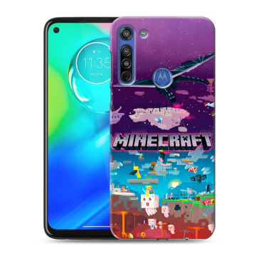 Силиконовый чехол на Motorola Moto G8 с принтом Майнкрафт Minecraft
