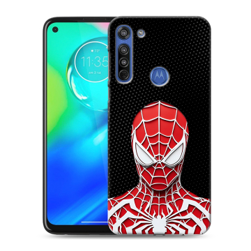 Силиконовый чехол на Motorola Moto G8 с принтом человек паук spiderman