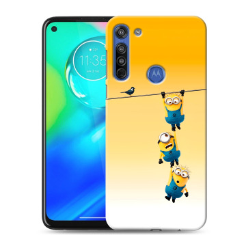 Силиконовый чехол на Motorola Moto G8 с принтом Миньоны