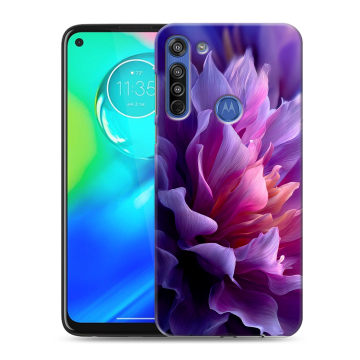 Силиконовый чехол на Motorola Moto G8 с принтом женский цветы