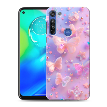 Силиконовый чехол на Motorola Moto G8 с принтом Бабочки