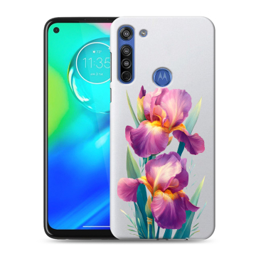 Силиконовый чехол на Motorola Moto G8 с принтом Цветы орхидеи