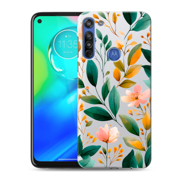 Силиконовый чехол на Motorola Moto G8 с принтом Цветы паттерн
