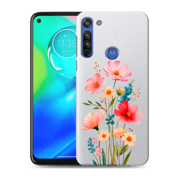 Силиконовый чехол на Motorola Moto G8 с принтом Цветы