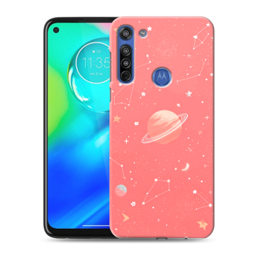 Силиконовый чехол на Motorola Moto G8 с принтом Розовый космос