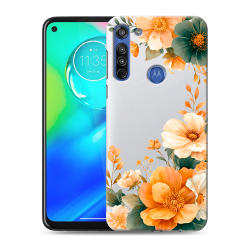 Силиконовый чехол на Motorola Moto G8 с принтом Цветы принт