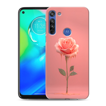 Силиконовый чехол на Motorola Moto G8 с принтом Розовая роза