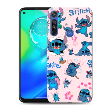 Силиконовый чехол на Motorola Moto G8 с принтом Лило и Стич