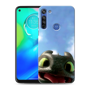 Силиконовый чехол на Motorola Moto G8 с принтом Как приручить дракона