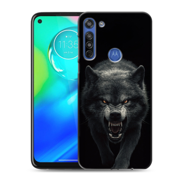 Силиконовый чехол на Motorola Moto G8 с принтом Волк