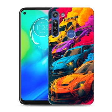 Силиконовый чехол на Motorola Moto G8 с принтом Тачки