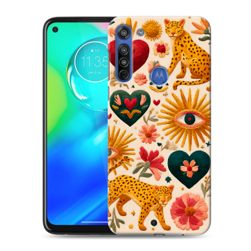 Силиконовый чехол на Motorola Moto G8 с принтом Модный принт