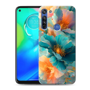 Силиконовый чехол на Motorola Moto G8 с принтом Цветы