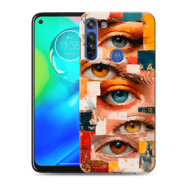 Силиконовый чехол на Motorola Moto G8 с принтом Модный принт