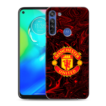Силиконовый чехол на Motorola Moto G8 с принтом Manchester United