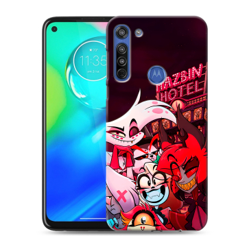 Силиконовый чехол на Motorola Moto G8 с принтом Hazbin Hotel Отель Хазбин