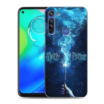 Силиконовый чехол на Motorola Moto G8 с принтом Harry Potter Гарри Поттер