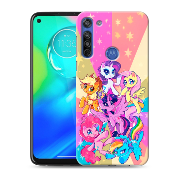 Силиконовый чехол на Motorola Moto G8 с принтом My little pony Дружба чудо