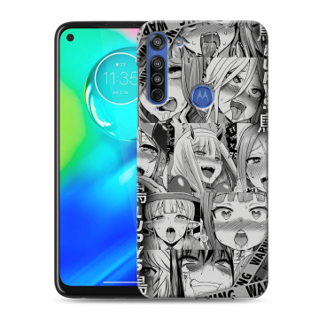 Силиконовый чехол на Motorola Moto G8 с принтом Ahegao Ахегао Аниме