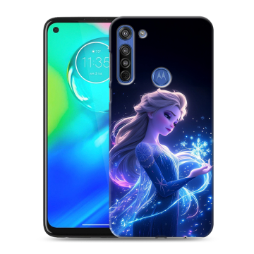 Силиконовый чехол на Motorola Moto G8 с принтом Холодное сердце Frozen