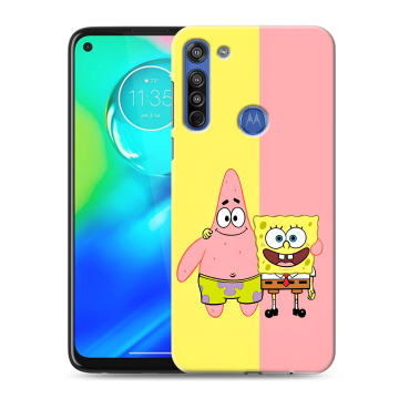 Силиконовый чехол на Motorola Moto G8 с принтом Спанч боб Спанчбоб