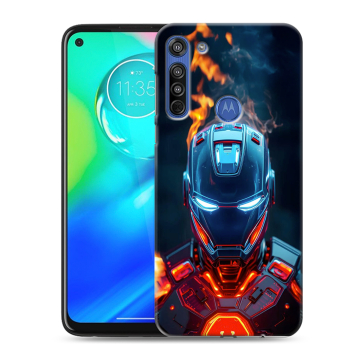 Силиконовый чехол на Motorola Moto G8 с принтом IronMan Железный человек