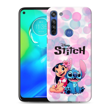Силиконовый чехол на Motorola Moto G8 с принтом Лило и Стич