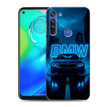 Силиконовый чехол на Motorola Moto G8 с принтом BMW БМВ