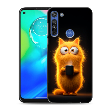 Силиконовый чехол на Motorola Moto G8 с принтом Смешной кот