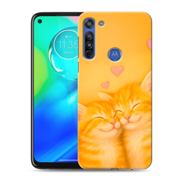 Силиконовый чехол на Motorola Moto G8 с принтом Милые котята