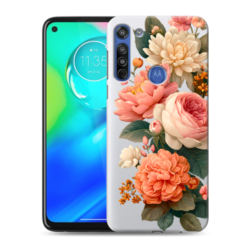 Силиконовый чехол на Motorola Moto G8 с принтом цветы