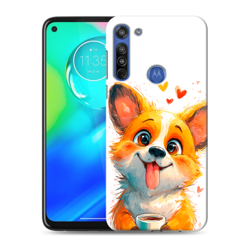 Силиконовый чехол на Motorola Moto G8 с принтом корги
