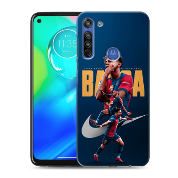 Силиконовый чехол на Motorola Moto G8 с принтом Барселона Barca Yamal 