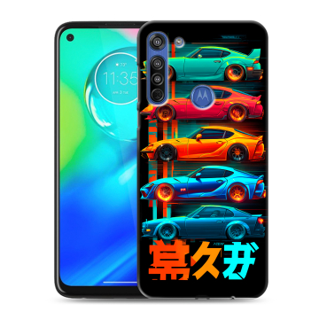 Силиконовый чехол на Motorola Moto G8 с принтом машины тачки
