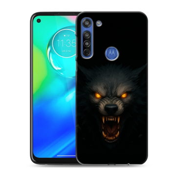 Силиконовый чехол на Motorola Moto G8 с принтом Волк